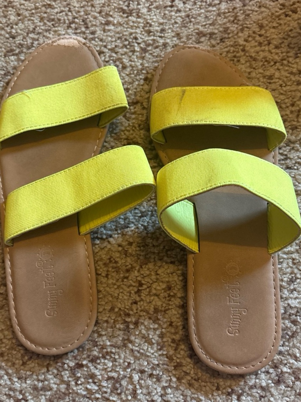 Women’s Double-Strap Slide Sandals in Yellow